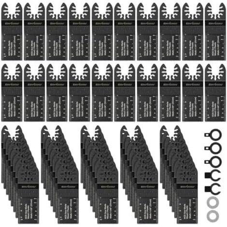67Pcs Lame Scie Oscillante, Kit de Outil Multifonction pour Bois, Plastique, Oscillants Universelle Fein Multimaster, Dremel, Bosch, Makita, Dewalt et plus encore - 67PCS