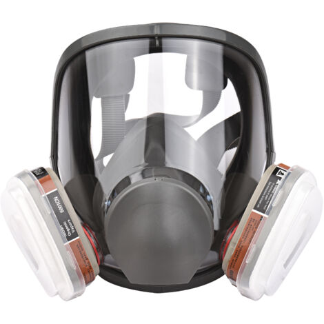 DECDEAL 6800 16 in 1 Vollgesichtsmaske, Gasmaske, Vollgesichtsmaske, 1 Maskenkörper + 2 x 3 Kartuschen + 2 x Filterkappen + 10 Filterpads + 1 Aufbewahrungstasche Schutzmaske