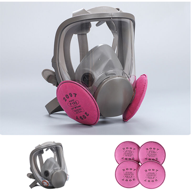 Tonchean - 6800 Masque respiratoire complet réutilisable pour la peinture, le polissage et le soudage, masque anti poussiere, 2 types de connecteurs,