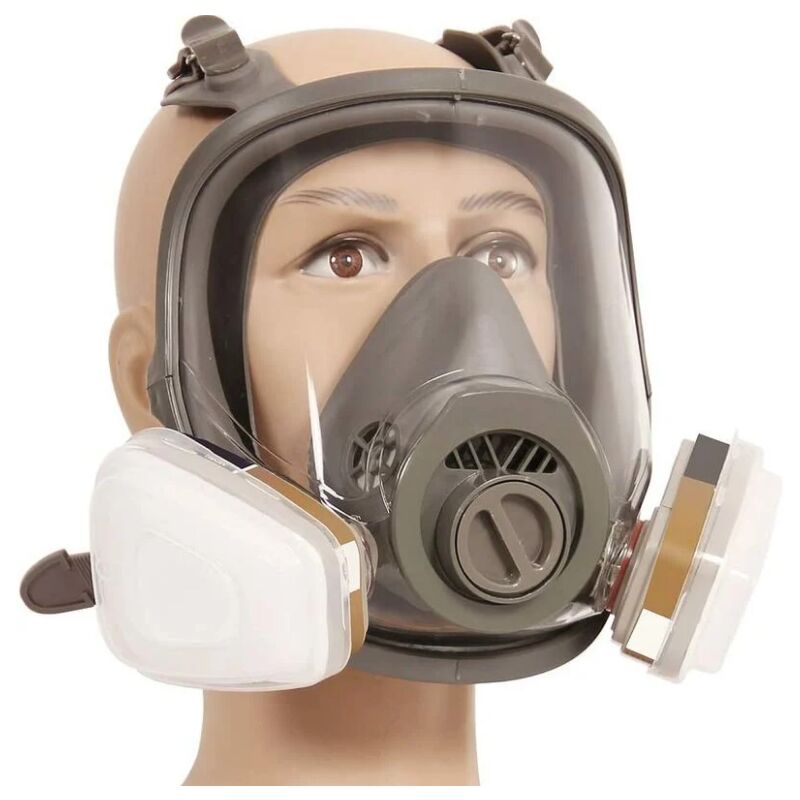 6800 Masque respiratoire intégral, casque de protection faciale pour peindre, vapeur et poussière organiques, deux types de connecteurs