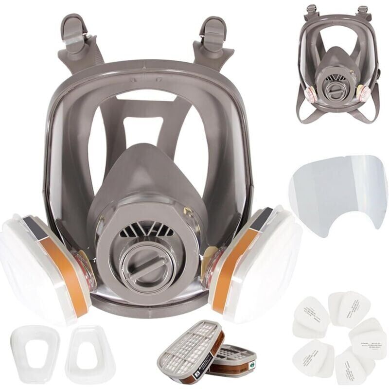 6800 Masque respiratoire intégral, casque de protection faciale pour peindre, vapeur et poussière organiques, deux types de connecteurs