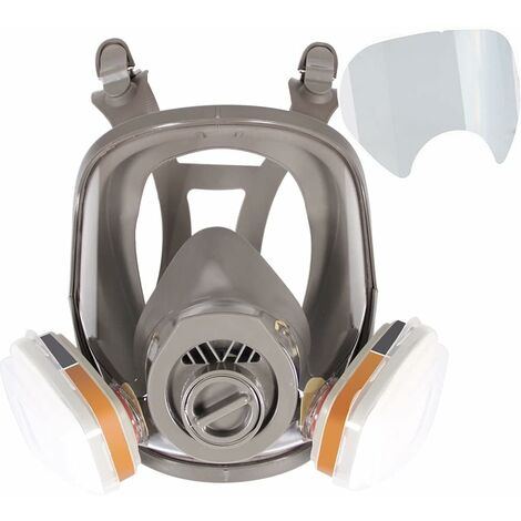 6800 Masque respiratoire intégral, casque de protection faciale pour peindre, vapeur et poussière organiques, deux types de connecteurs