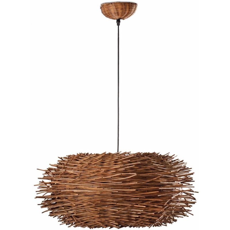 68153 Nido Lampada A Sospensione In Metallo E Paralume In Rattan 68153 Nido Lampada A Sospensione In Metallo E Paralume In Rattan