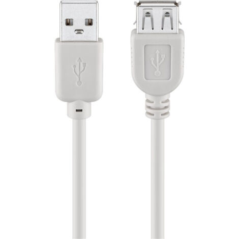 68715 Goobay Câble rallonge USB 2.0 Type-A (1.80 m) Gris - Câble rallonge USB 2.0 Type-A (Mâle /Femelle) - 1.80 mètre