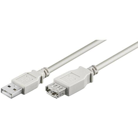 68716 Goobay Câble rallonge USB 2.0 Type-A (3 m) Gris - Câble rallonge USB 2.0 Type-A (Mâle /Femelle) - 3 mètres
