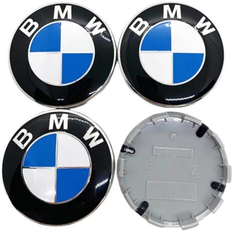 68mm Lot de 4 Bleu Cache Moyeux Compatible with BMW Centre Roue ABS Accessoires de Voiture YMYNY