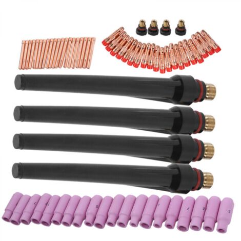 68Pcs TIG Kit Torche de soudage Lentille de gaz Couvercle arrière Buse de soudage Accessoires WP-17/18/26