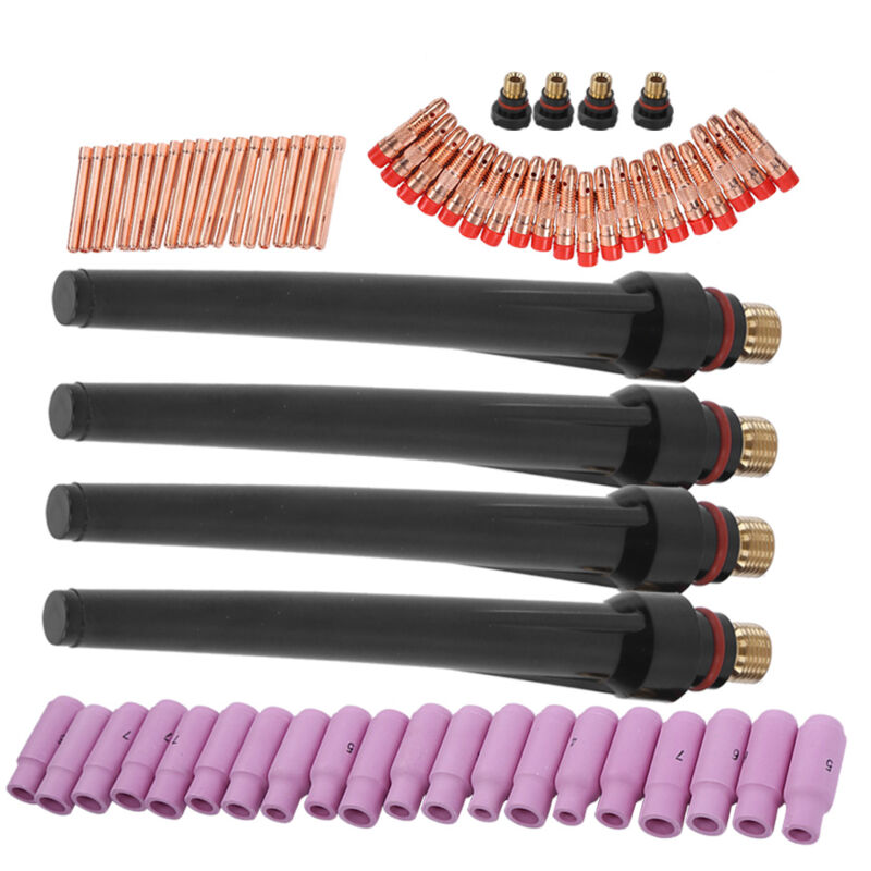 68Pcs tig Kit Torche de soudage Lentille de gaz Couvercle arrière Buse de soudage Accessoires WP-17/18/26