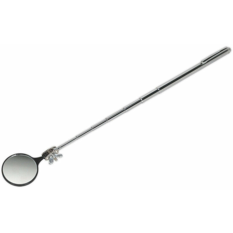 690mm Telescopic Articulated Inspection Mirror - Round 40mm Mirror - Pocket Clip