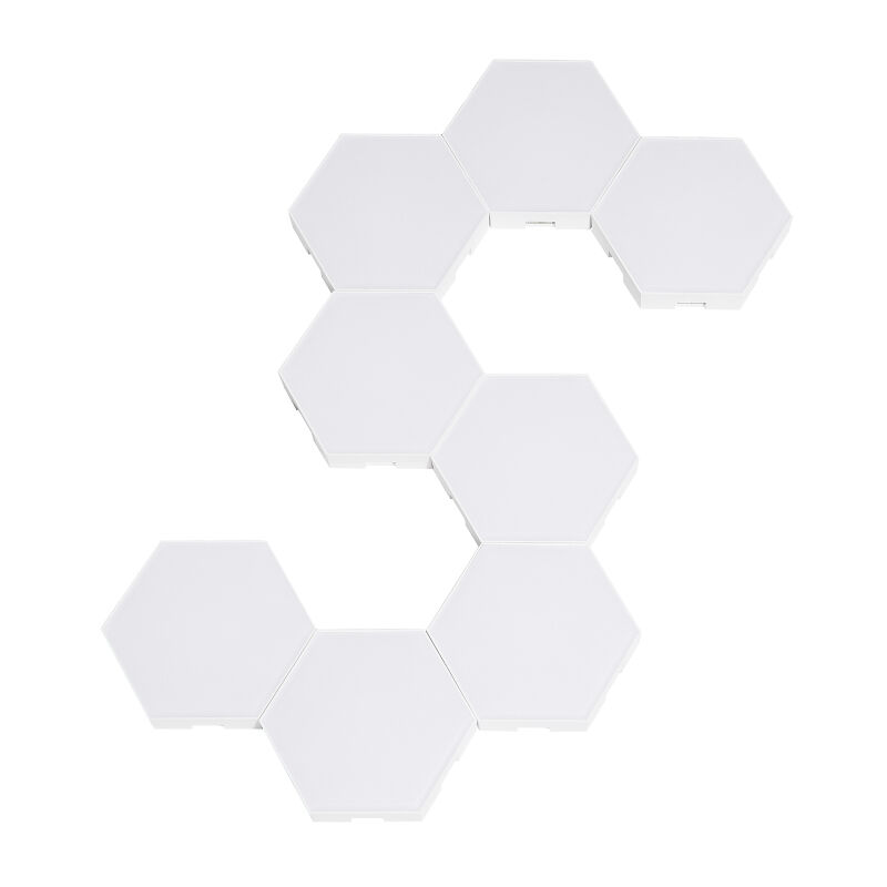 Lling - Lot de 8 lampes murales hexagonales rgb connectées bt, éclairage d'ambiance décoratif avec contrôleur, application de contrôle pour