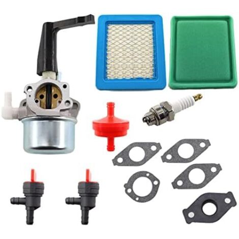 696065 Carburatore con guarnizione Filtro aria YL-991 Filtro carburante YL-999 Candela YL-721 Compatibile con motozappa 697422 110412 110402 con 2x rubinetti carburante