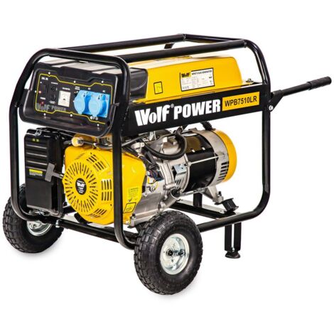 6.9KVA Portable Generator Petrol 5500w Wolf 2 x 230V 16A Outlets