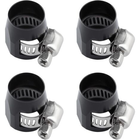 6An 4 pezzi fascette stringitubo esagonali in alluminio nero per auto con tappo a vite per tubo dell'acqua e olio combustibile