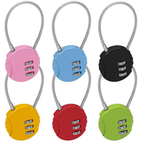 6Cadenas à combinaison - 3Verrou antivol à code à 1 chiffre