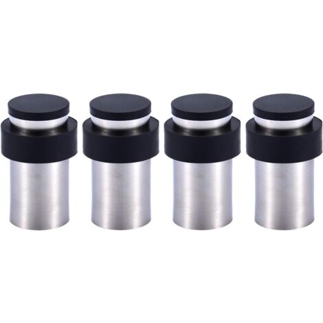 6cm Stainless Steel Door Stop with Rubber Door Stop for Floor or Wall (Set of 4)