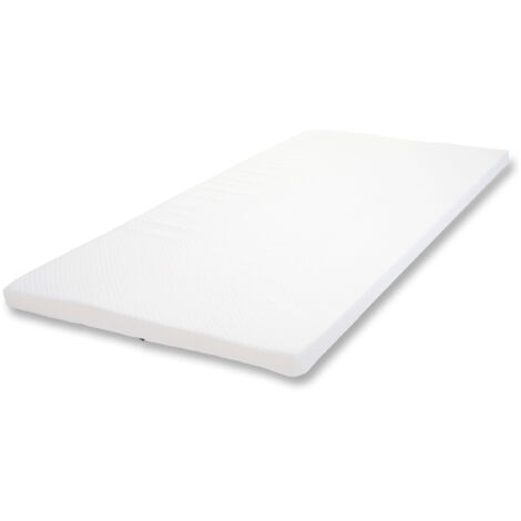 6cm Surmatelas à mousse Memory HWC-E63, Couvre-matelas, housse - 90x200cm mousse visco