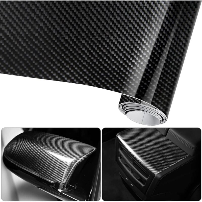 Ersandy - 6D Film Autocollant Étanche de Voiture Adhésif Vinyle en Fibre de Carbone 30300CM Imperméable Antiadhésive pour Voiture,Ordinateur,Coque de