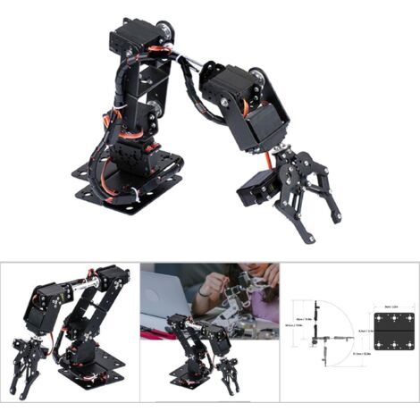 6DOF-Roboterarm-Bausatz mit mechanischem Greifer, Teile für Industriemanipulatoren
