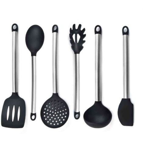 6Ensemble cuillère et spatule en silicone, ustensiles de cuisine antiadhésifs, accessoires de cuisine