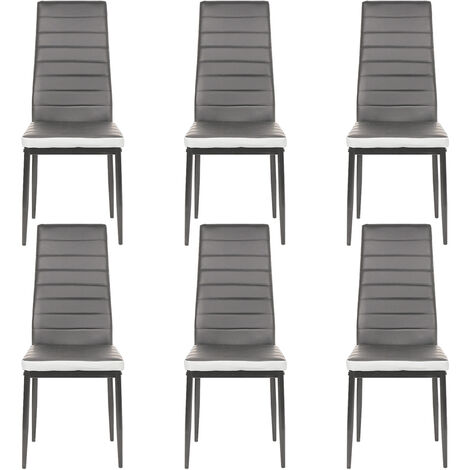 6er Esszimmerstühle Küchenstühle Design Grau