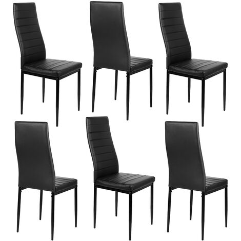 6er Esszimmerstühle Set 6tlg Küchenstuhl Stuhl Stühle Horizontale Linie schwarz