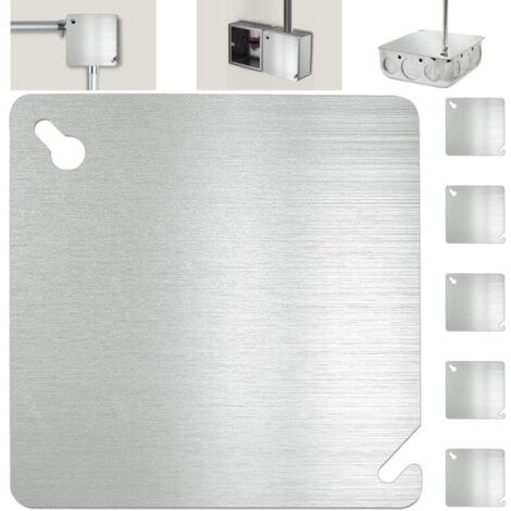 6er-Pack 4-Zoll-Metallabdeckungen für elektrische Anschlusskästen – 4 x 4 Zoll robuste quadratische flache elektrische Schalttafelplatte  FLITI