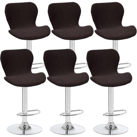6er-Pack Bezüge für gebogene, drehbare Barhocker, Kaffeefarbe, 40 x 30 x 30 cm, für Barstühle mit niedriger Rückenlehne, ideal für Theken und Küchen