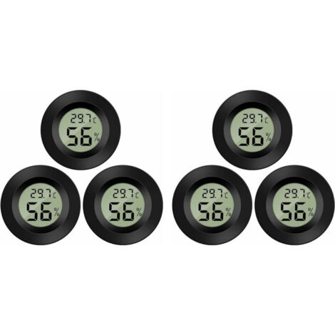 6er-Pack digitales LCD-Hygrometer-Thermometer zur Überwachung der Luftfeuchtigkeit in Luftbefeuchtern, Luftentfeuchtern, Gewächshäusern, Kellern und Babyzimmern.