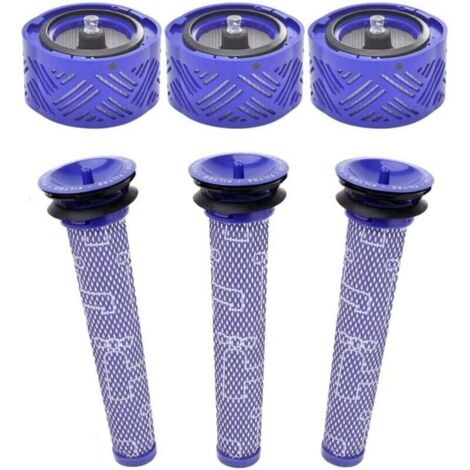 6er-Pack Ersatz-HEPA-Filter für Dyson V6 DC58 DC59 DC62 DC72 DC74 SV03 SV04 SV05 SV06 SV07 SV08 SV09 Absolute Animal Motorhead Staubsauger, Teilenummern 965661-01, 966741-01