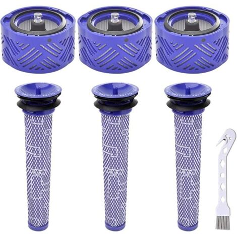 6er-Pack Ersatzfilter für den Dyson V6 Akku-Stielstaubsauger – 3 Nachfilter und 3 Vorfilter – Kompatibel mit den Teilenummern 965661-01 und 966741-01