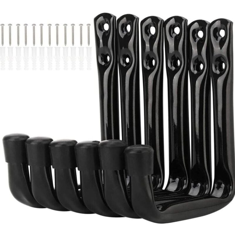 Image of Linghhang - 6er-Pack Fahrrad-Wandhaken, robuste Aufbewahrungshaken für die Garage mit Schrauben