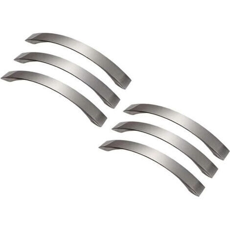 6er-Pack Küchenschrankgriffe, Küchengriffe aus gebürsteter Aluminiumlegierung, geeignet für Schränke, Schubladen, Kommoden (Lochabstand 128 mm)