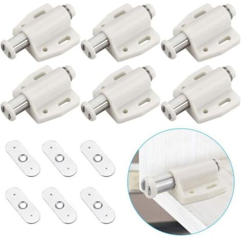 6er-Pack magnetische Türöffner mit Druckmechanismus, magnetische Möbelfeder-Öffner, magnetische Drucköffner für Schranktüren, Bücherregale und Schubladen