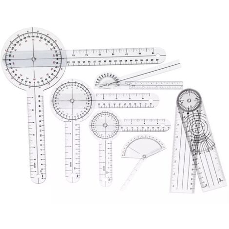 6er-Pack medizinisches Goniometer, transparente, verschleißfeste PVC-Skala, medizinischer Goniometer-Winkel für die Orthopädie