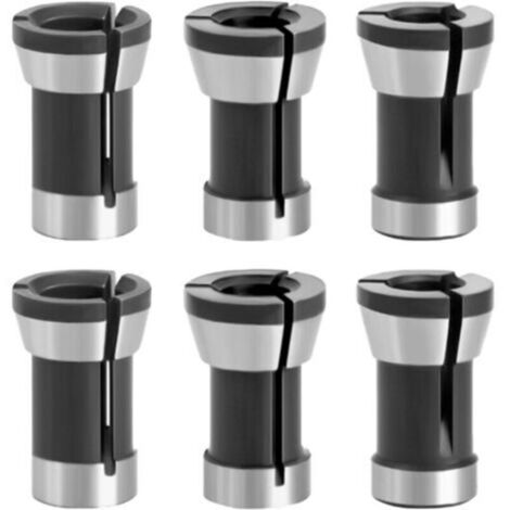 6er-Pack Mehrzweck-Bohrzangen (6 mm, 6,35 mm, 8 mm) für Oberfräsen und Schleifmaschinen, Premium-Werkzeug für präzises Schneiden und Zerspanen, für Flexibilität und