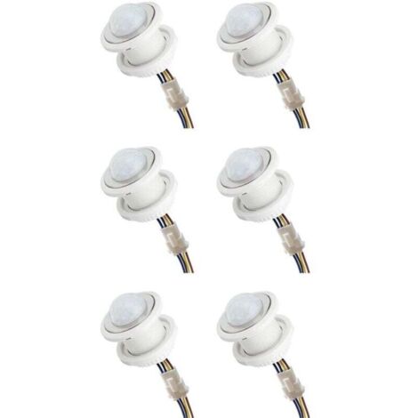 6er-Pack Mini-PIR-Bewegungsmelder, 110–220 V, einstellbare Zeitverzögerung, intelligente Infrarot-Erkennung