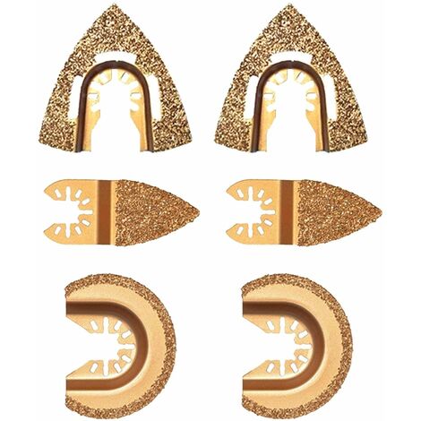 6er-Pack oszillierende Diamant-Hartmetall-Sägeblätter, dreieckig, halbkreisförmig, universelle Hartmetall-Sägeblätter für Kombinationssägen zum Verfugen – BR-Vie