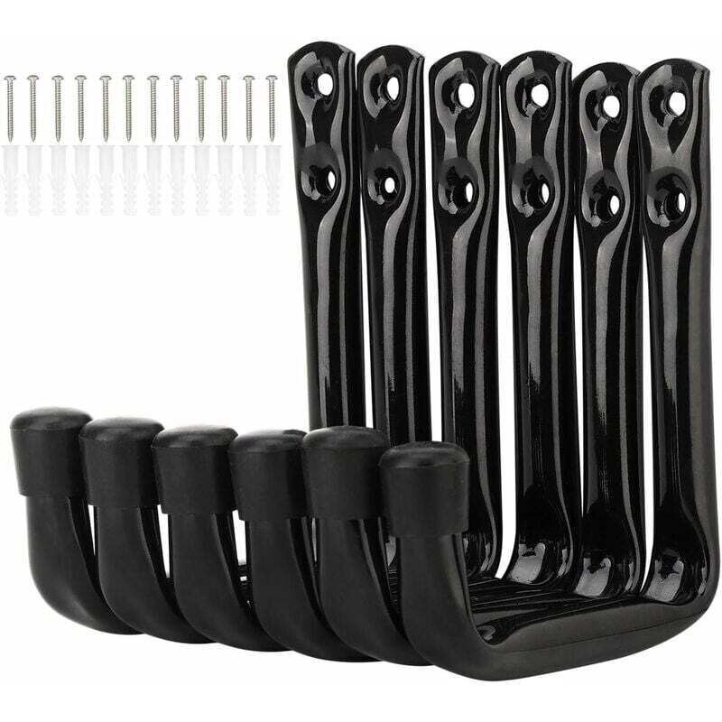 Image of 6er-Pack robuste J-Haken zur Aufbewahrung in der Garage – 11,5 cm x 10 cm