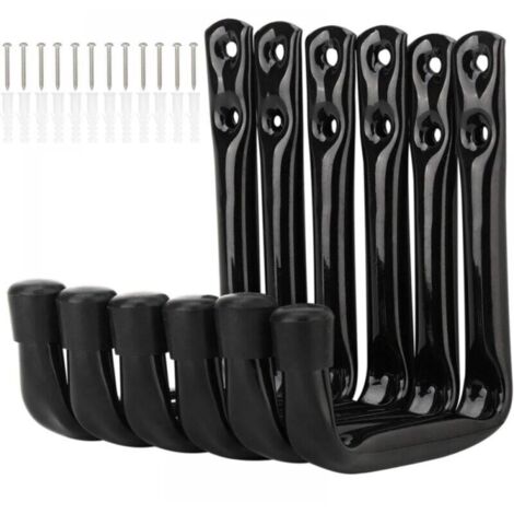 6er-Pack robuste J-Haken zur Garagenaufbewahrung, Wandmontage, Stahlhalterungen (12 cm x 9 cm) FLITI