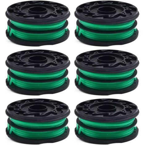 6er-Pack Spulen und Faden für Black & Decker GL701 GL710 GL716 GL720 GL741 Freischneider – Grün