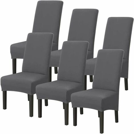 6er-Pack waschbare Stretch-Mikrofaser-Universal-Stuhlbezüge