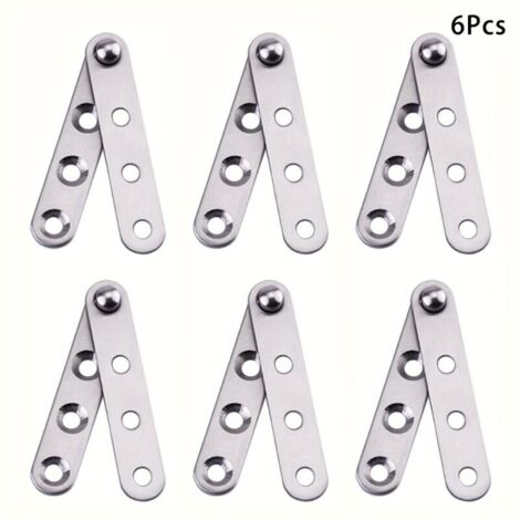 6er-Set 360°-Drehscharniere aus Edelstahl – für Schranktüren, Schubladen und Fenster, modernes Design und glatte Metalloberfläche
