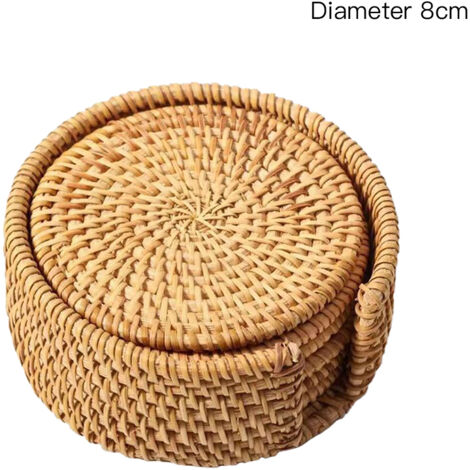 6er-Set Bambus-Untersetzer mit Aufbewahrungsbox (16 cm) – Eleganter Tischschutz und Dekoration