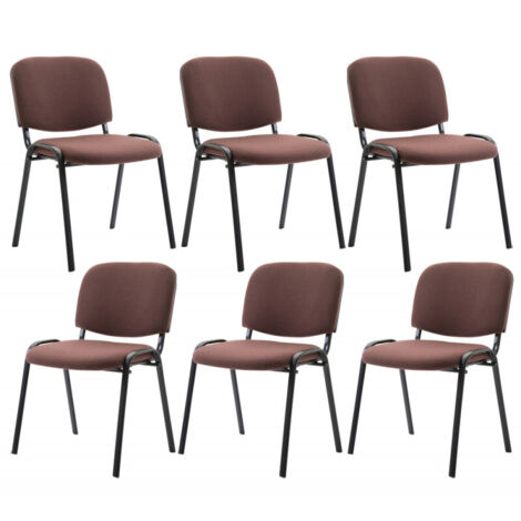 6er Set Besucherstuhl Ken Stoff braun