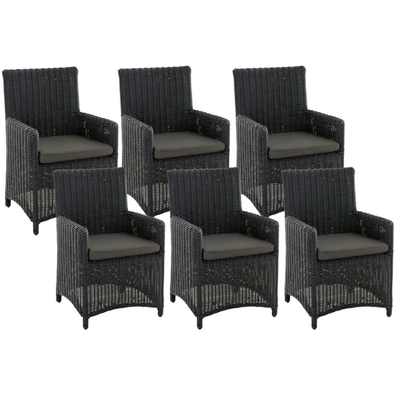 Clp 6er Set Gartenstuhl Fontana 5mm Schwarz Anthrazit