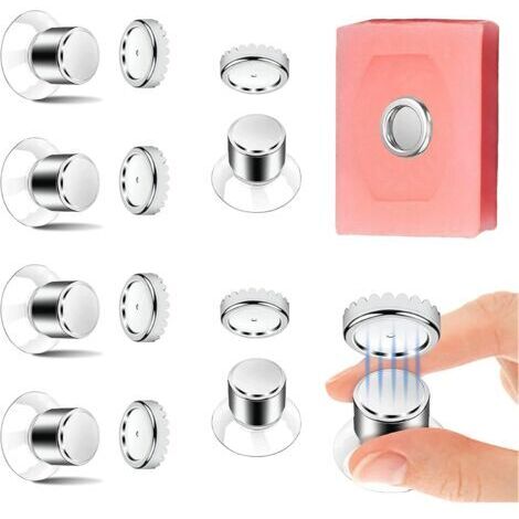 6er-Set Magnetischer Seifenhalter, Saugnapf-Seifenhalter - Solide Befestigung, Duschseifenhalter ohne Bohren, Magnetischer Seifenhalter aus Edelstahl für Bad und Küche