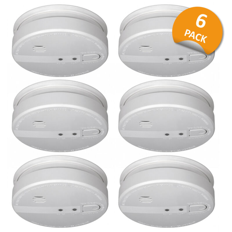 Elro 6er Set Optischer Rauchmelder 230v Vernetzbar 5 Jahres Back-up Batterie Ø 12, 5cm