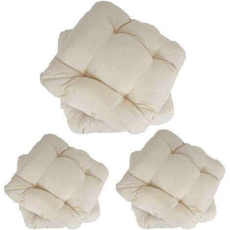 6er-Set Sitzkissen Milano, Stuhlkissen Kissen, 41x38x8cm creme