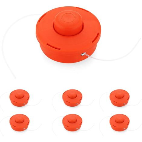 6er-Set Universal-Freischneiderkopf, Freischneiderkopf, roter Kunststoff-Nylon-Ersatzspule für Freischneider-Trimmerkopf, professionelles Zubehör für Freischneider