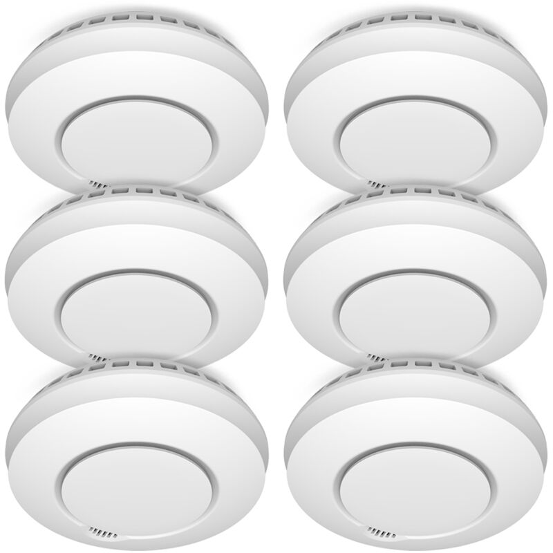 6er Set Vernetzbare Optische Rauchmelder Mit Batterie Für Elro Connects Ø 11, 5cm
